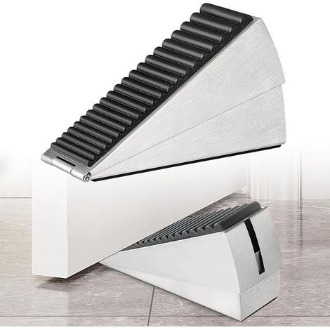 2 topes de puerta de 7,5 cm,para puertas altas,cuña de goma compresible con resorte,apto para aberturas de puerta de 5 a 65 mm (1/3)