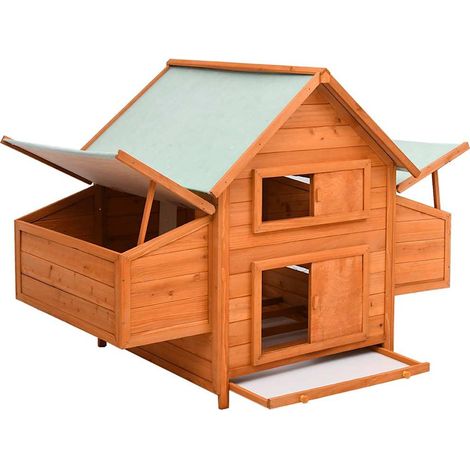 Maison Exclusive - Hühnerstall 150x96x110 cm Massivholz Tanne (1/5)
