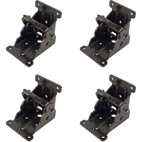 4 Piece Folding Self-locking Hinges, Kitchen Cabinet Folding Hinges, 90 Degree Sheet Steel Folding Leg Hinges, Locking Telescopic Table Folding Sh (1/4)