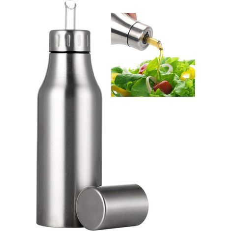 Pot À Huile En Acier Inoxydable 304 - 1000 Ml - Anti-fuite Et Anti-poussière - Pour Cuisine Maison Et Professionnelle (1/5)