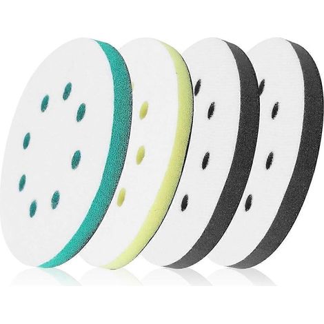 Lot de 4 disques de ponçage en mousse de 12,7 cm (5 po) - Remplacement pour ponceuse orbitale (8 trous) (1/5)