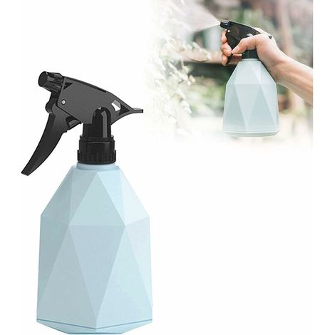 600ML Plant Spray, Pressure Garden Watering Can, Plastic Plant Mist, 2 Spray and Jet Modes, Spray Bottles for Cleaning, Gardening, Plants Flowers, Blue (1/5)