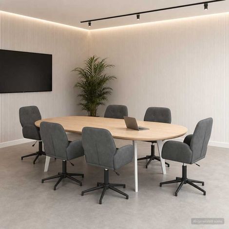 Lot de 6 chaises de bureau pivotantes réglables en velours gris foncé 54 x 55 x 90 cm - PANGIVO (1/5)