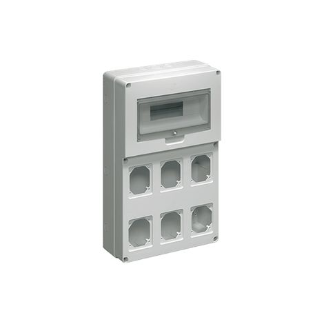 Coffret distri 6 prises horiz. 12 mod. A Bride 320x510x135 / EC69025