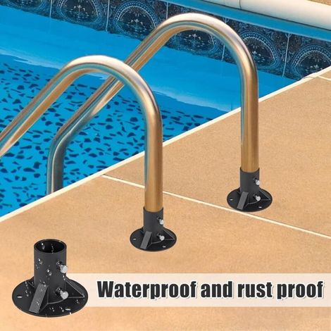 2-Piece Stainless Steel Pool Ladder Brackets, Pool Ladder Mounting Kit ...