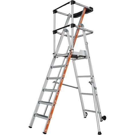 Scaletta a castello 6 gradini - Altezza max di lavoro 3m - 2274106