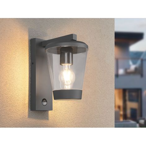 LED Außen Wandlaterne mit Bewegungsmelder Höhe 28cm, Anthrazit (1/5)