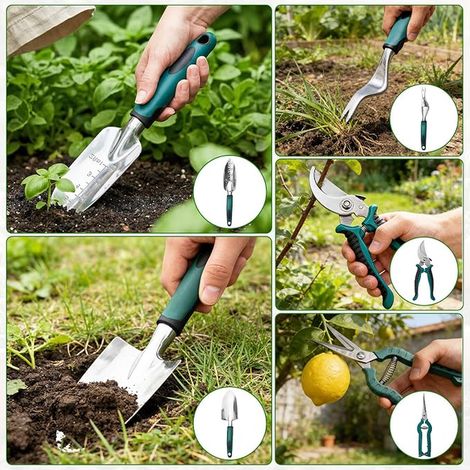 outils de jardin avec sac de rangement, pelle de jardin, pulvérisateur, sécateur, gants de jardin, outils manuels de jardin