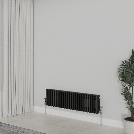 WarmeHaus Traditional Radiator Black Triple Column 300x1192mm (1/5)