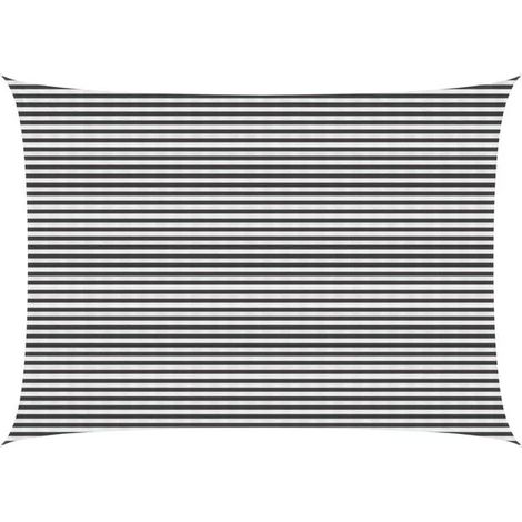 Voile d'ombrage gris anthracite et blanche, 5 x 7 mètres, PEHD