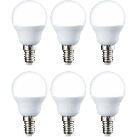 Lot de 6 petites ampoules LED rondes G45 Culot Edison à vis E14 5 W (équivalent 40 W) Blanc chaud Intensité non variable [Classe énergétique F] (1/3)