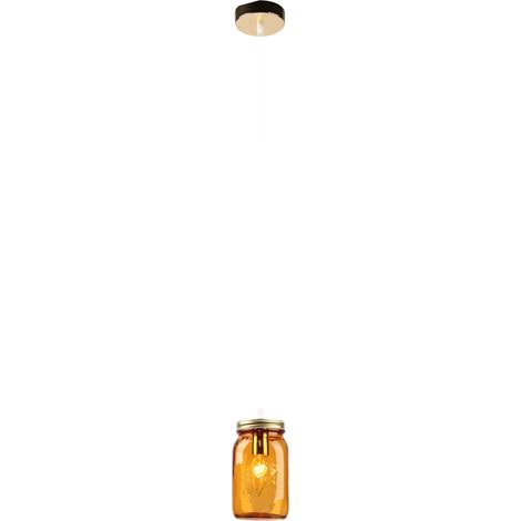 Suspension Candellux JARS chromé verre orange Ø10 E14 (1/2)