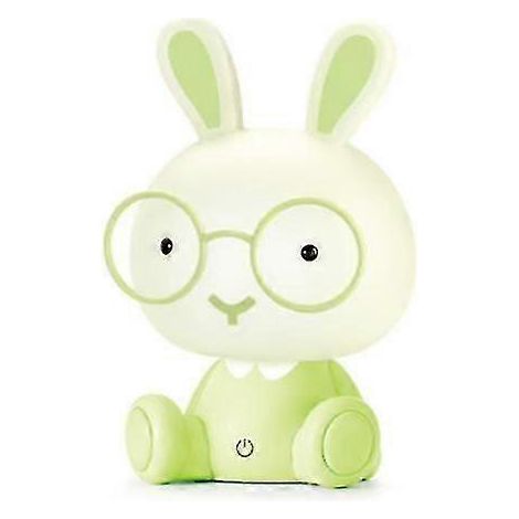 Veilleuse lapin en forme de lunettes pour chambre d'enfant, lampe de nuit LED USB (verte) (1/2)