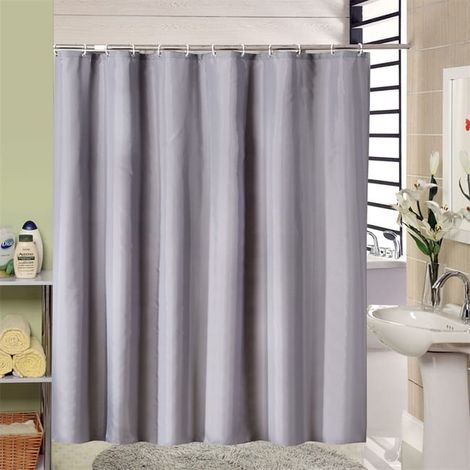 Rideau de douche épais, imperméable et résistant à la moisissure, gris clair, 180200cm, Rideau de douche en polyester épais, rideau imperméable uni (1/2)