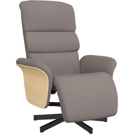 Fauteuil relax Fauteuil inclinable avec repose-pieds taupe tissu (1/5)