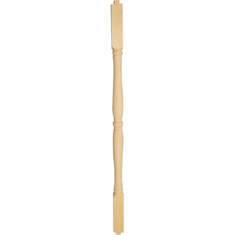 Levigne – Balustre en bois massif tourné 95cm – Section 42x42mm – Brut non traité pour balustrade intérieure – Style classique traditionnel