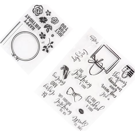 Lot de 2 tampons transparents recyclables et hypoallergéniques pour la création de cartes et le scrapbooking. (1/5)