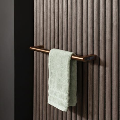JTP Ora Dry Electric Towel Rail 600mm W - Brushed Bronze (1/4)