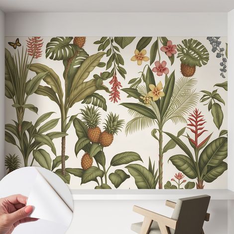 Tapete Selbstklebend - abwaschbar - Tapete mit Motiv - trendige Wanddeko - elegant Fototapete Exotische Natur 152x104 cm (1/5)