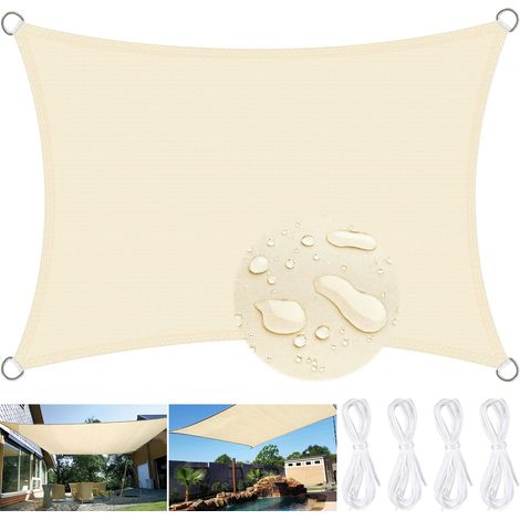 Voile d'ombrage 2x3M, Voile d'ombrage Imperméable, Voile d'ombrages Rectangulaire, Toile d'ombrage Une Protection des Rayons UV à 95%, Voile Ombrage pour Extérieur, Terrasse, Jardin, Balcon (1/5)