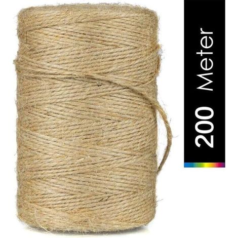 200M x2mm Ficelle de jute, ficelle de jardin, corde de jute naturelle,Arts Artisanat Ficelle, pour Jardinage,dcoration,l\'emballage Cadeau,arts cratifs-