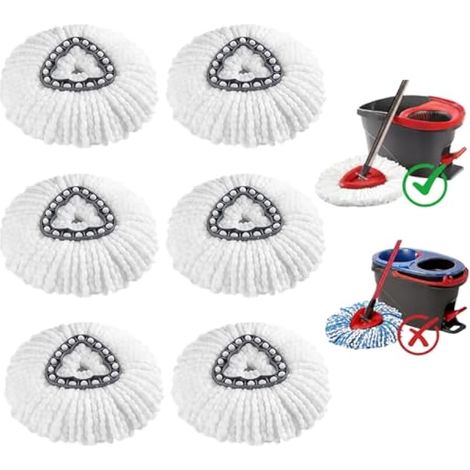Lot de 10 têtes de rechange pour serpillères pivotantes Vileda – Recharges en microfibre compatibles avec les serpillères triangulaires Vileda, nettoyage en profondeur et têtes de rechange lavables en (1/5)