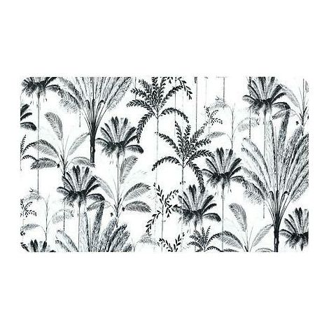 Tappeto di diatomite 45x75 cm bianco con palme nere