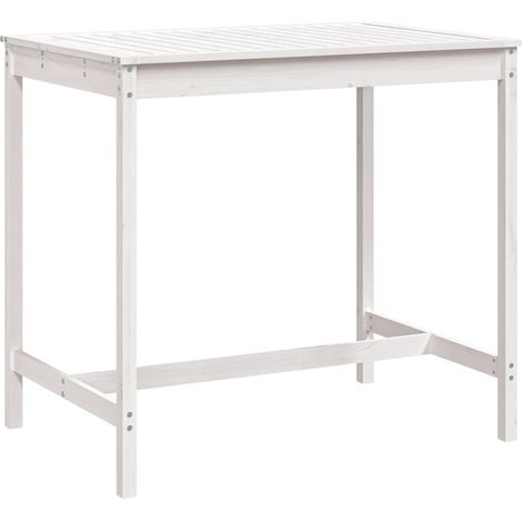 Maison Exclusive - Gartentisch Weiß 121x82,5x110 cm Massivholz Ki