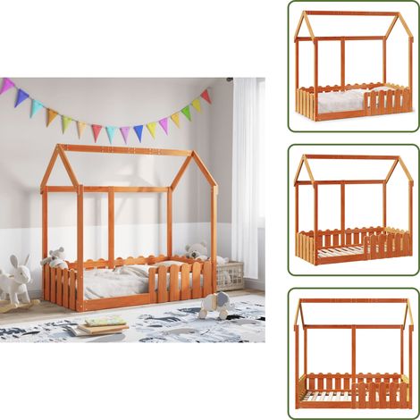 vidaXL Cadre de lit d'enfants forme de maison sans matelas 70x140 cm