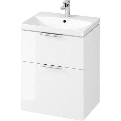Cersanit City - Meuble avec lavabo, 74x59x45 cm, 2 tiroirs, blanc S801-422 (1/3)