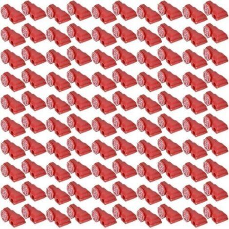 100 ganci di sicurezza con fermi, chiusure di sicurezza in plastica rossa, facili da installare, per cinghie di fissaggio merce, ganci da supermercato e dispositivi antifurto per vetrine.