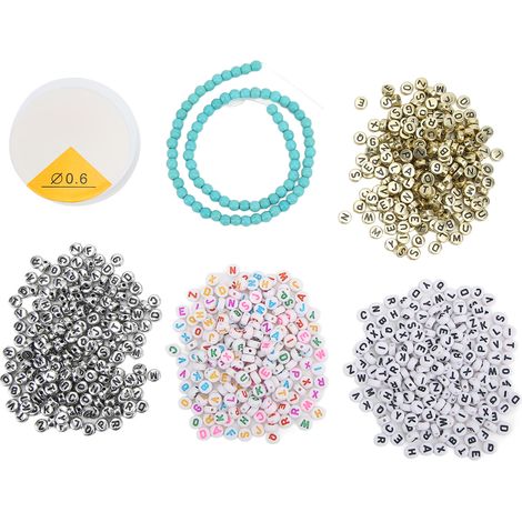 800Pcs Letter Beads Different Colors Clear Pattern Lightweight Glossy Surface Widely Used Alphabet Beads for DIY Jewelry (1/5)