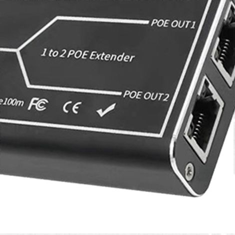 Répéteur PoE Gigabit 2 ports 1000M, 30 W, IEEE 802.3af/at, Plug & Play pour commutateur PoE, NVR et caméra IP (1/5)