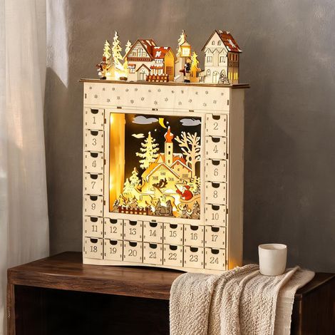 Décoration de Noël bois naturel en MDF 36 x 9 x 52 cm (1/5)