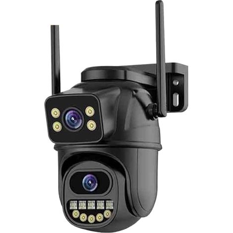Caméra de sécurité à Domicile 4K HD Double Objectif caméra 2K Double écran PTZ caméra extérieure Suivi Automatique caméra de sécurité Surveillance étanche(4MP No SD Card) (1/5)