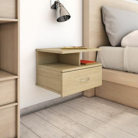 Table de chevet flottante Chene sonoma 40x31x27 cm Agglomere (1/5)