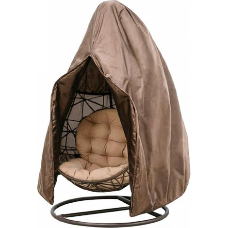 Housse de Fauteuil Jardin Rotin Osier,Protecteur pour Siège Suspendu,Blindage Extérieur pour Balançoire,Protecteur de Mobilier d’extérieur Résistant(Size:Double‑200x230‑Zipper,Color:Café) (1/5)