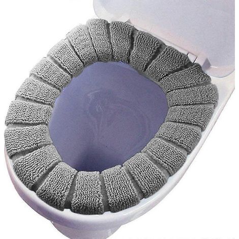 Coussin de siège de toilette, lot de 4, doux, épais, chaud, extensible, lavable, en tissu. (1/5)