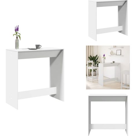 Table de bar blanc 102x50x103,5 cm bois d'ingénierie - Table De Bar - Tables De Bar - Table De Pub - Table De Bar De Cuisine (1/5)