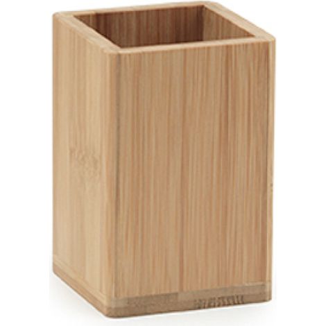 PORTA SPAZZOLINI DA APPOGGIO IN BAMBU MODELLO BONNIE - DIM. CM (LXPXH): 7,4X7,4X11 - LEGNO NATURALE  - GDY