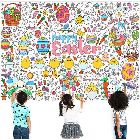 Oster-Maltischdecke für Kinder, 118x84cm, mit Osterdesign