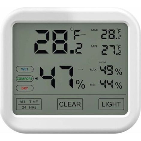 Thermomètre Hygromètre Intérieur avec Haute Précision, Numérique LCD Moniteur Température et Humidité, Indicateur du Niveau de Confort Idéal pour Chambres de Bébé, Maison, Cave, Frigo, Garage