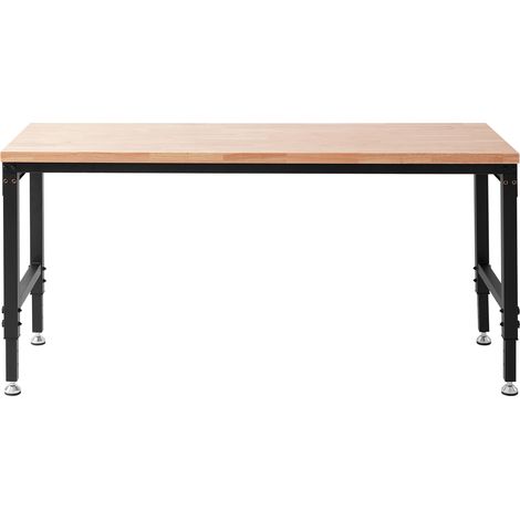 Mophorn Verstellbare Werkbank-Arbeitstischplatte, 72 x 25 Zoll, 28 bis 40 Zoll verstellbare Höhe, 3000 Pfund maximale Belastung, Holzplatte mit Steckdosen für Büro, Zuhause, Garage