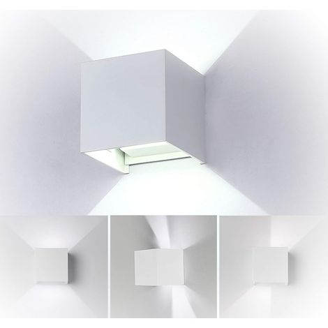 LED Wandlampe Modern Aluminium Wandleuchte Auf und ab Einstellbarer Lichtstrahl für Schlafzimmer Wohnzimmer Flur 7W Weißlicht (Weiß) (1/5)