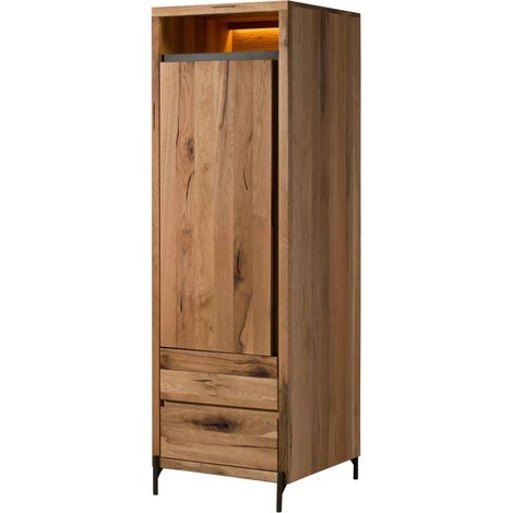Garderobenschrank Wild-/Zerreiche 62x67x195 natur geölt MONTREUX LUX 135