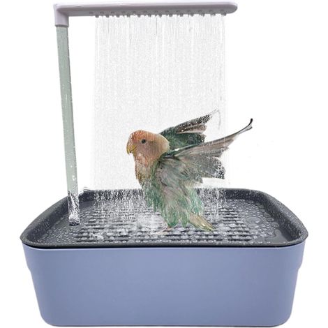 Baignoire automatique pour perroquets - Fontaine douche pour oiseaux alimentée par USB - Baignoire intégrée pour cage - Oiseaux - Cacatoès - Perruches ondulées - Oiseaux et perroquets (1/5)