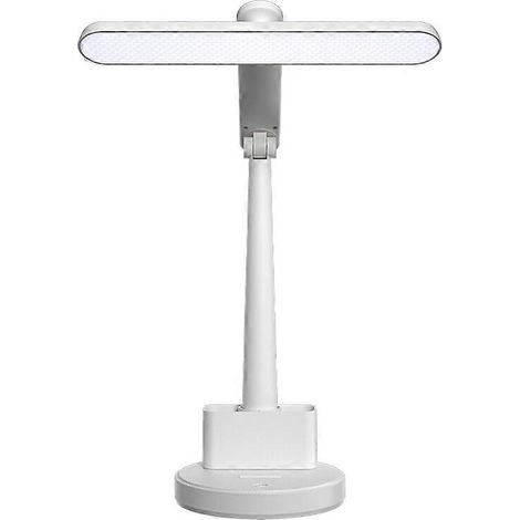 Lampe de bureau blanche avec protection oculaire, lampe de lecture LED à intensité variable, port de chargement USB, 3 modes d'éclairage, 4 niveaux de luminosité, commande tactile. (1/4)