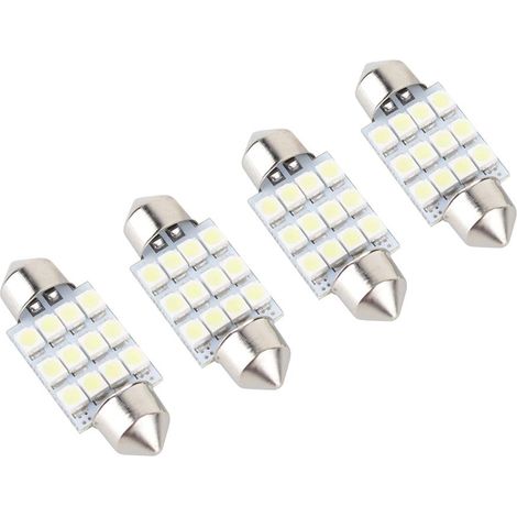 Ampoule de Voiture LED Blanche 31mm Ampoule Festoon LED Dôme Voiture 12 SMD Dôme Carte Lampe d'éclairage Intérieure de Voiture Ampoules Feux de Lecture DE3175 (1/5)