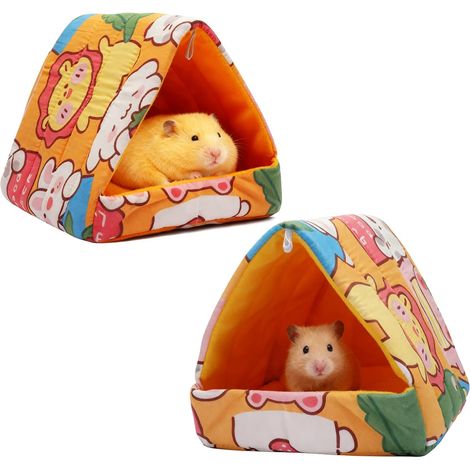 Maison pour Petits Animaux – Nid Douillet en Coton XL, Lot de 2, Chaud et Facile à Nettoyer, utilisable Suspendu ou posé – Idéal comme Maison Cochon d'Inde, Panier Lapin et Accessoires (1/5)