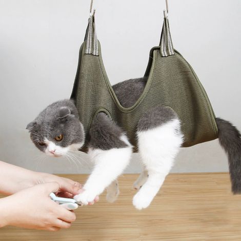 Outil de coupe des griffes pour chats et chiens, avec crochet intégré pour éviter les morsures.